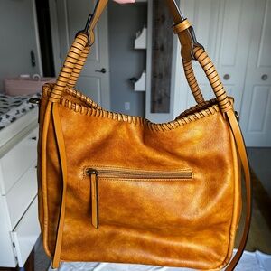 Anthropologie NEW faux brown leather purse